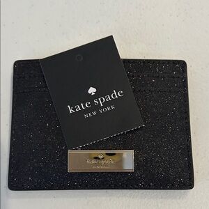 NWT! Kate Spade “Kenzie” Black Sparkle Card Holder / wallet